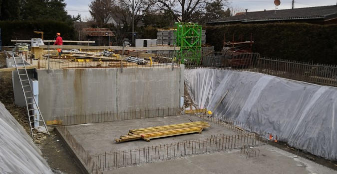 Thônex – 5 maisons contiguës : Derniers radiers coulés